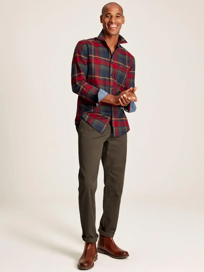 Joules Shirts Men Red Cotton Check Shirt