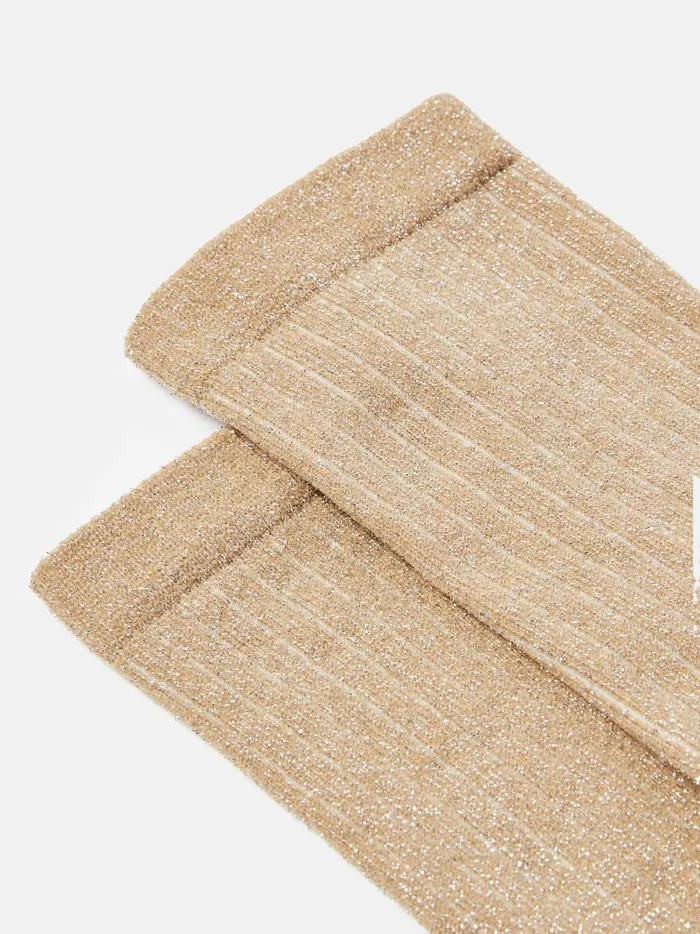 Joules Socks and Tights Women Gold Glitter Ankle Socks