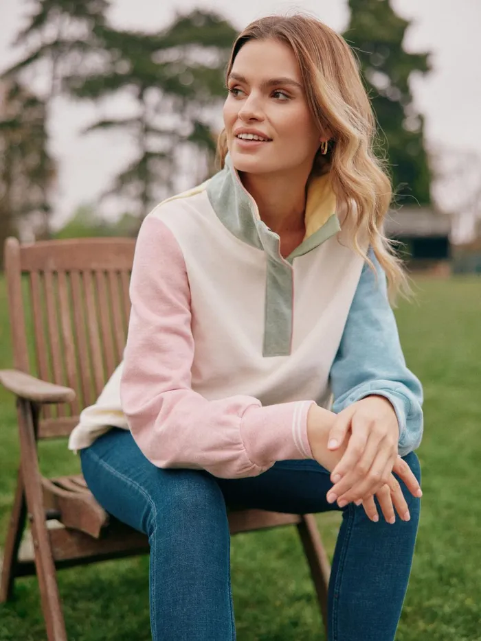 Joules Sweatshirts and Hoodies Women Multi Quarter Zip Funnel Neck Sweatshirt