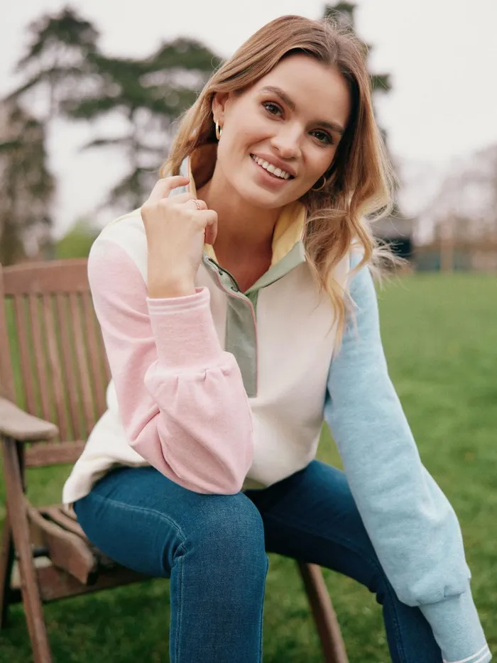 Joules Sweatshirts and Hoodies Women Multi Quarter Zip Funnel Neck Sweatshirt