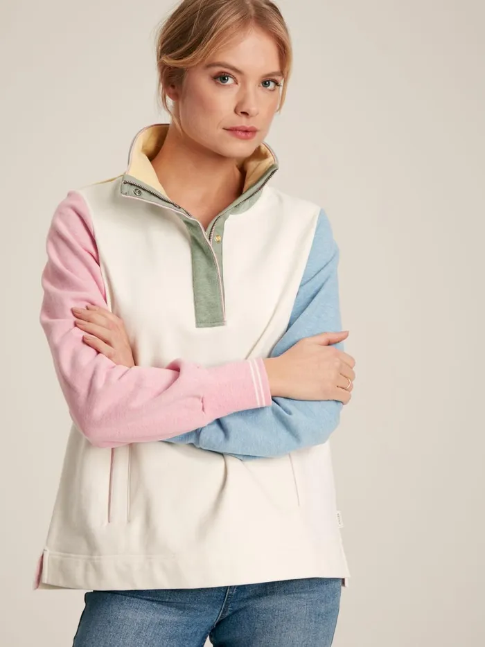 Joules Sweatshirts and Hoodies Women Multi Quarter Zip Funnel Neck Sweatshirt