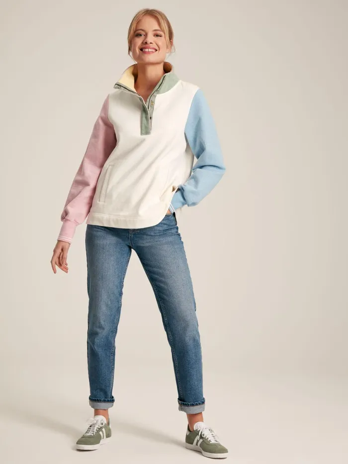 Joules Sweatshirts and Hoodies Women Multi Quarter Zip Funnel Neck Sweatshirt