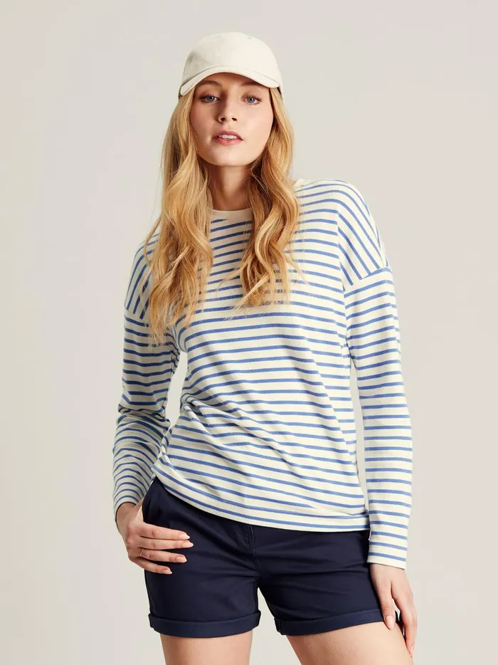Joules Tops Women Blue Drop Shoulder Long Sleeve Top