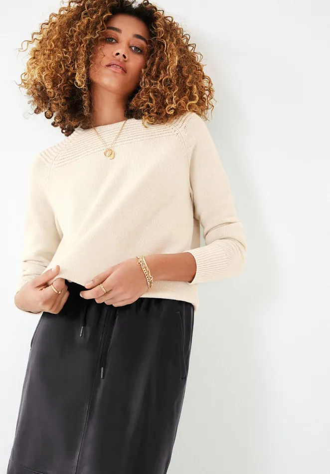 Jumpers and Cardigans Women Hush Lorna Crew Neck Jumper Ecru