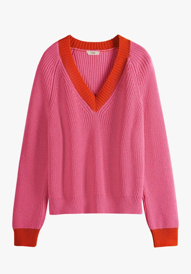 Jumpers and Cardigans Women Hush Rya Contrast Jumper Pinkorange