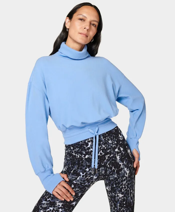 Jumpers Hoodies Women Melody Luxe Fleece Pullover Filter Blue Sweaty Betty
