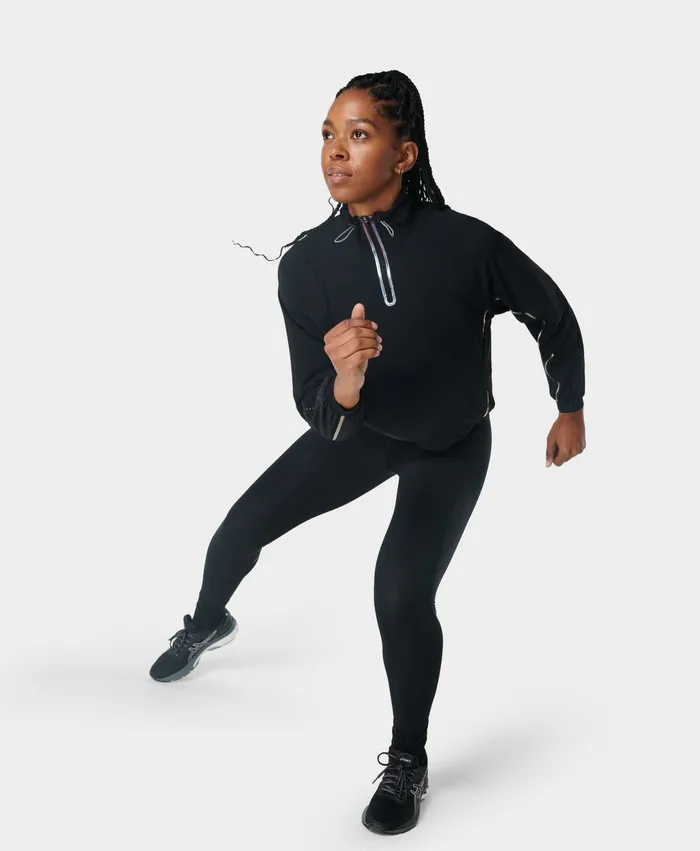 Jumpers Hoodies Zero Gravity Run Zip Through Long Sleeve Top Black 8211 Sweaty Betty Women