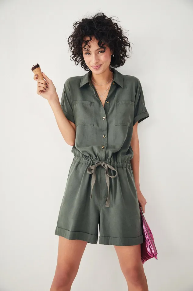 Jumpsuits and Playsuits Women Hush Utility Playsuit Capulet Olive Green