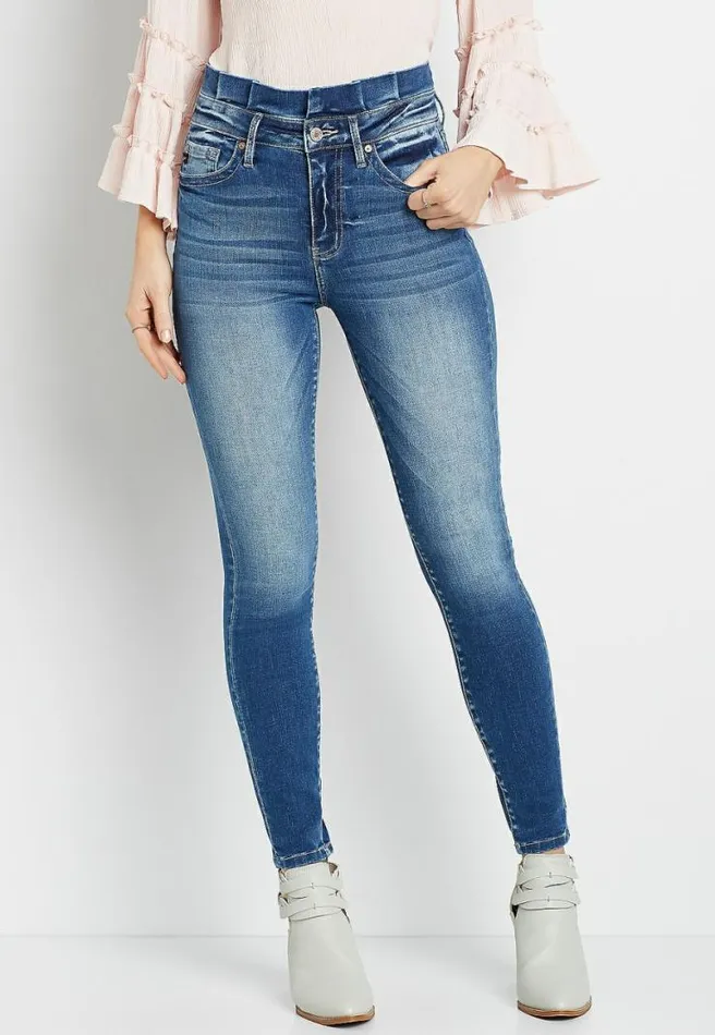 Kancan High Rise Dark Paperbag Waist Skinny Jean Women Maurices Jeans