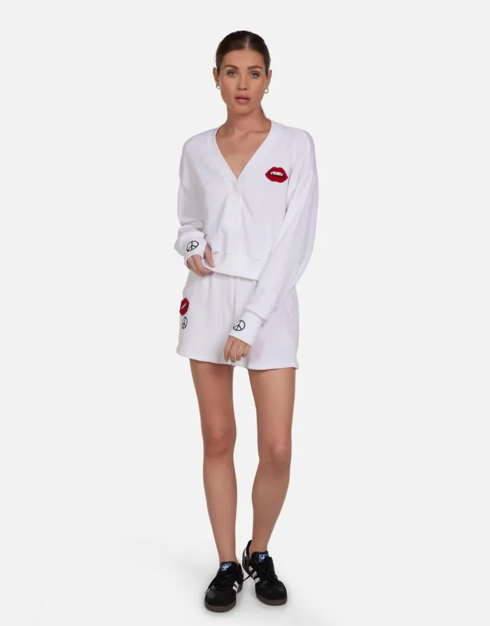 Kathryn Peace Lip Patch White Women Lauren Moshi Long Sleeve