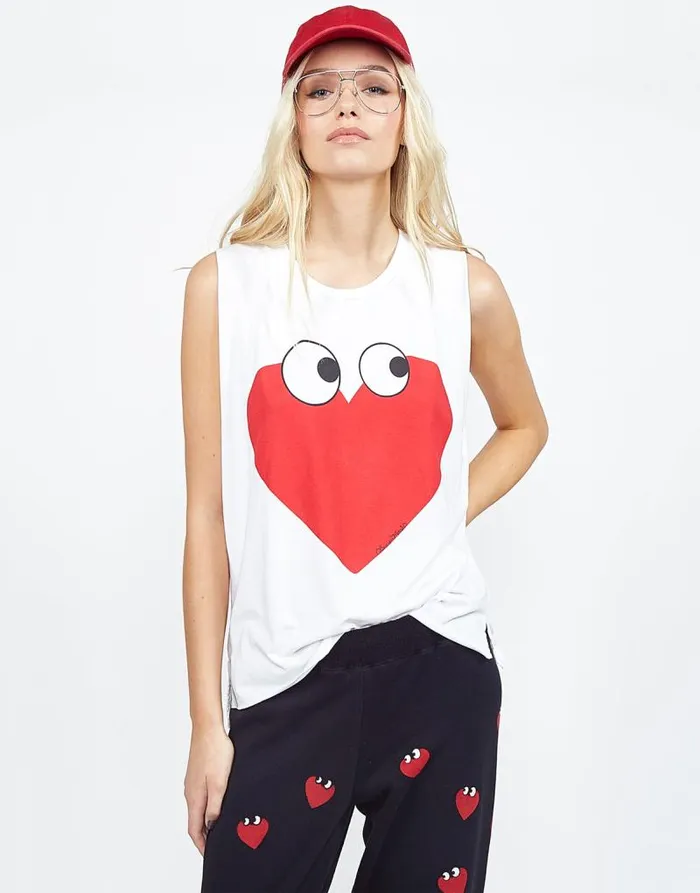 Kel Heartface White Women Lauren Moshi Tanks