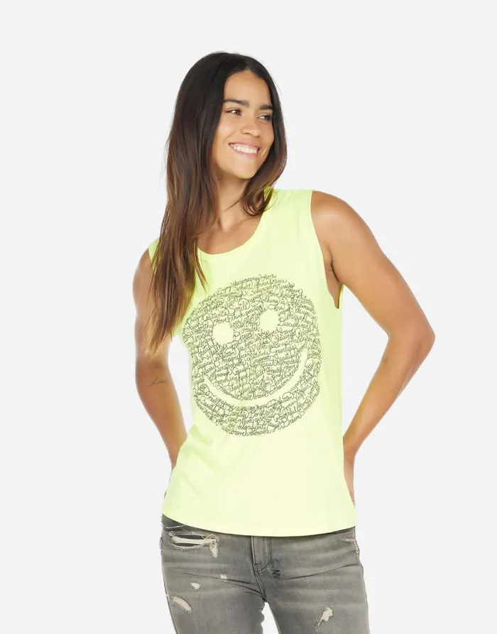 Kel Positive Happyface Neon Citrus Women Lauren Moshi Tanks