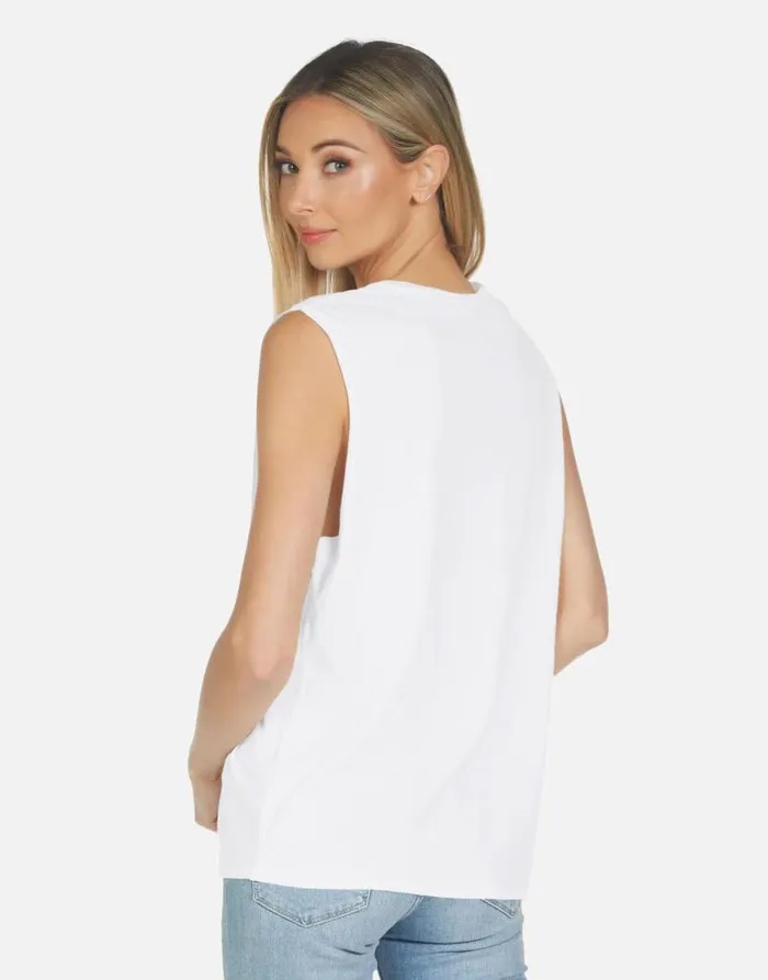 Kel X Elvis Presley Cadillac White Women Lauren Moshi Short Sleeve