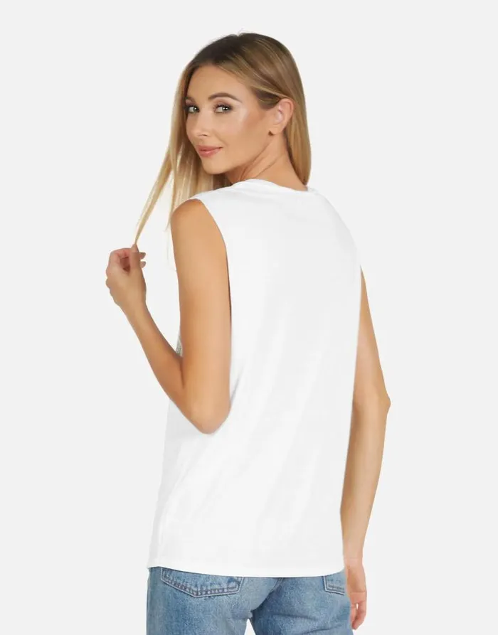 Kel X Pink Open Lip White Women Lauren Moshi Short Sleeve