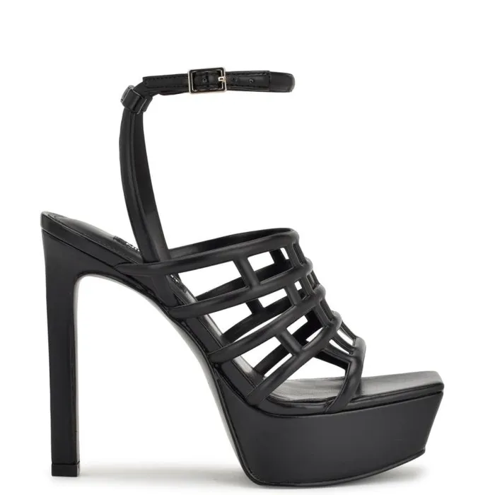 Kelinda Ankle Strap Platform Sandals Black Women Nine West Sandals