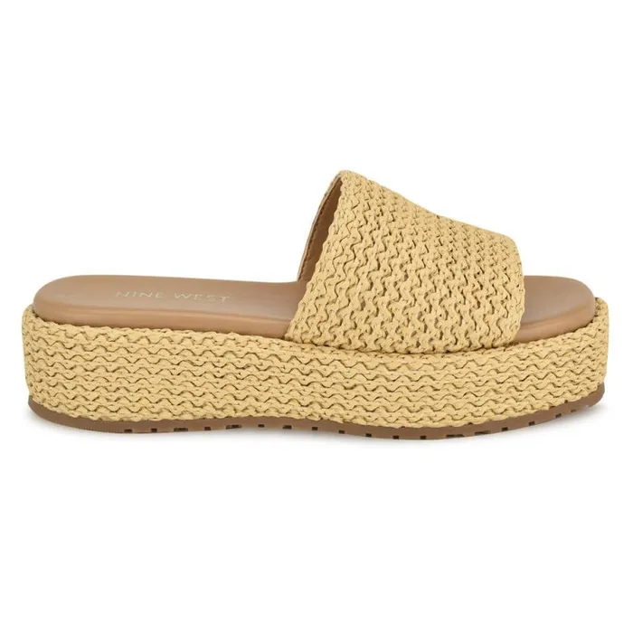 Keziah Flatform Slide Sandals Light Natural Women Nine West Sandals