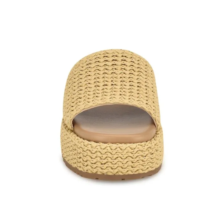 Keziah Flatform Slide Sandals Light Natural Women Nine West Sandals