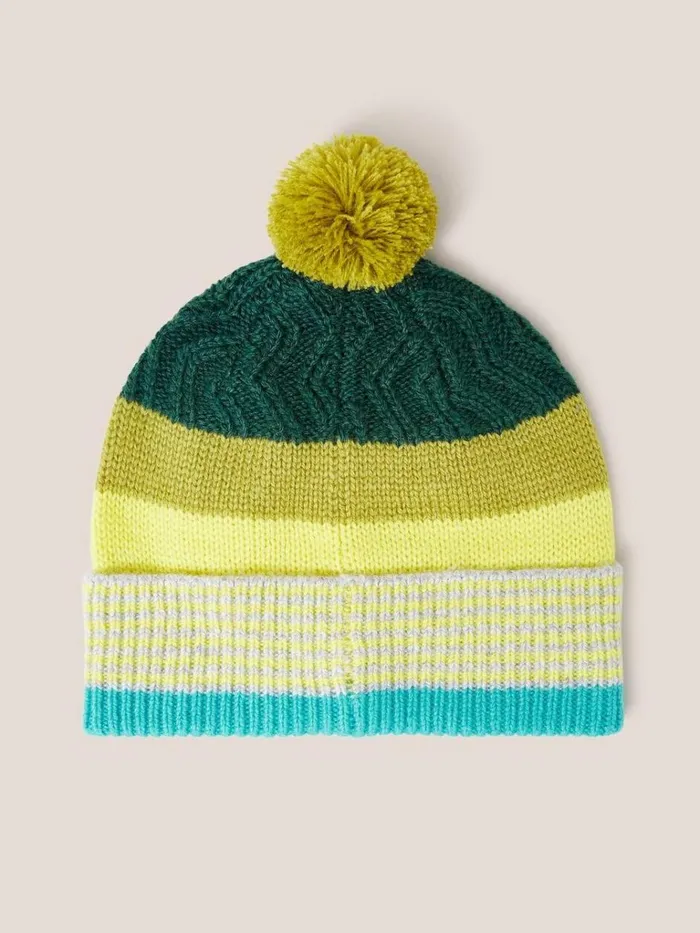 Kids ACCESSORIES White Stuff Stripe Hat Green Multi