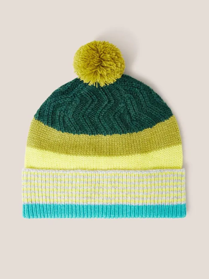 Kids ACCESSORIES White Stuff Stripe Hat Green Multi