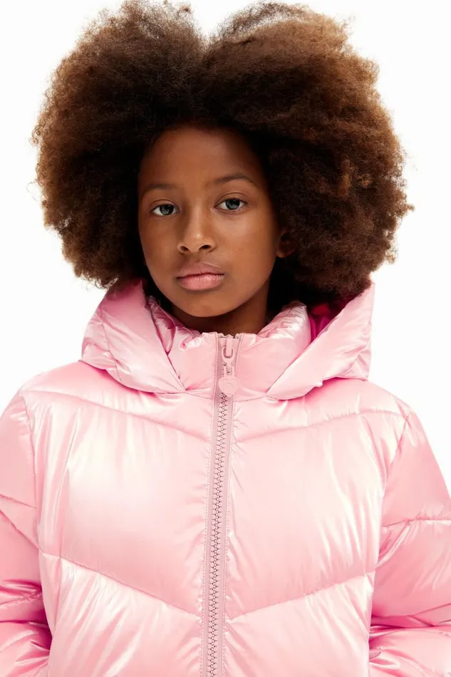 Kids Coats And Jackets Desigual Metallic Padded Coat With Hood
