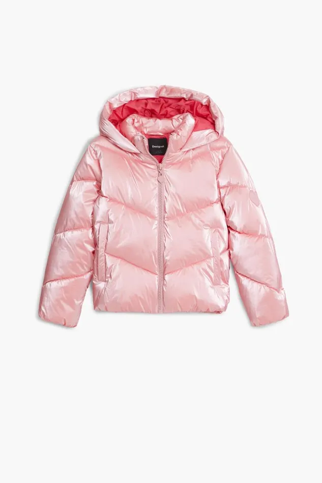 Kids Coats And Jackets Desigual Metallic Padded Coat With Hood