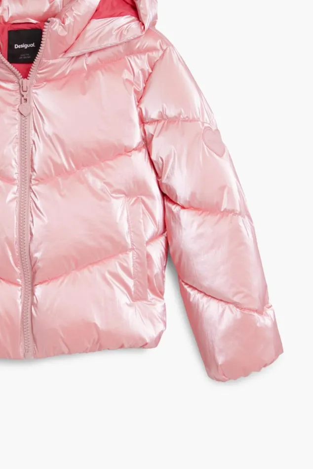 Kids Coats And Jackets Desigual Metallic Padded Coat With Hood