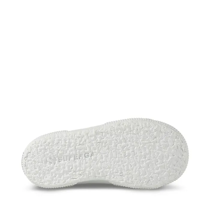 Kids Girl 2750 KIDS STRAPS VEGAN MATERIAL CUTE HEARTS PRINT Low Cut WHITESILVER HEARTS Superga Low Cut