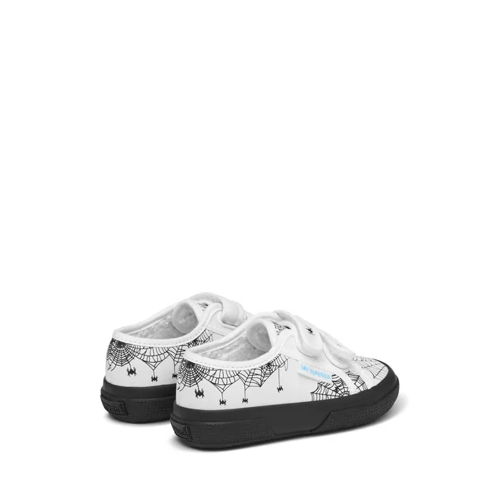 Kids Kid Unisex 2750 KIDS STRAPS VEGAN MATERIAL SPIDER WEB Low Cut WHITE SPIDER WEB PRINTBLACK Superga Low Cut