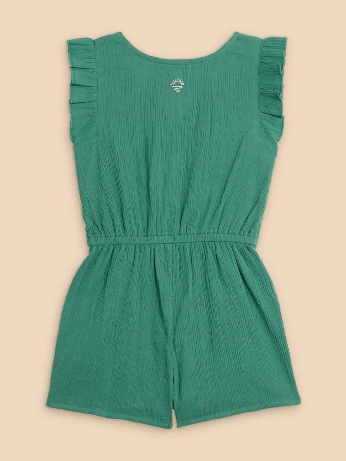 Kids PLAYSUITS White Stuff Woven Frill Playsuit Mid Green