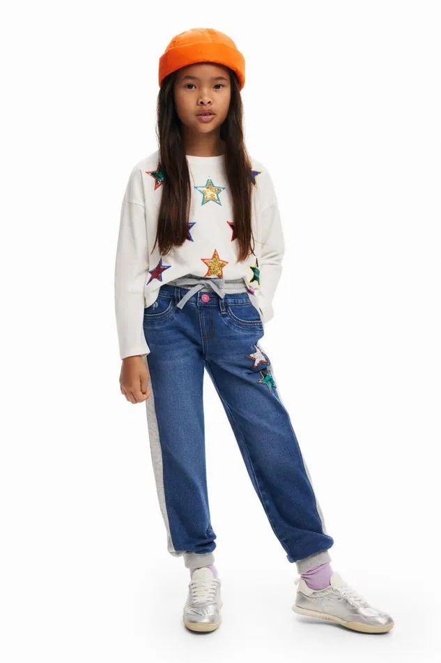 Kids Skirts And Trousers Desigual Ribbed Star Jogger Pants