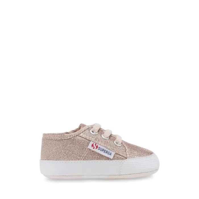 Kids Sneakers Girl 4006 BABY LAME Low Cut ROSE PLATINUM Superga Newborns