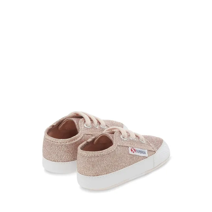 Kids Sneakers Girl 4006 BABY LAME Low Cut ROSE PLATINUM Superga Newborns