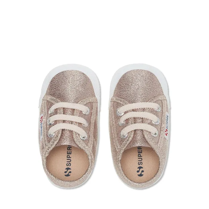 Kids Sneakers Girl 4006 BABY LAME Low Cut ROSE PLATINUM Superga Newborns