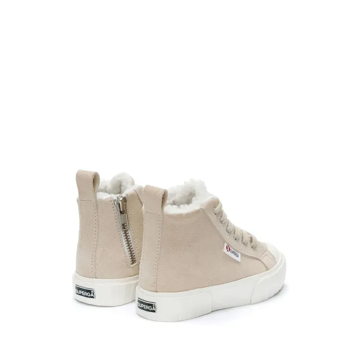Kids Sneakers Kid Unisex 2696 KIDS STRIPE SUEDE Mid Cut PINK ALMONDFAVORIO Superga High Top