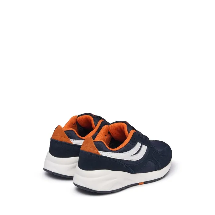 Kids Sneakers Kid Unisex 4073 KIDS TRAINING POLY SUEDE Low Cut BLUE NAVYWHITEORANGE Superga Low Cut