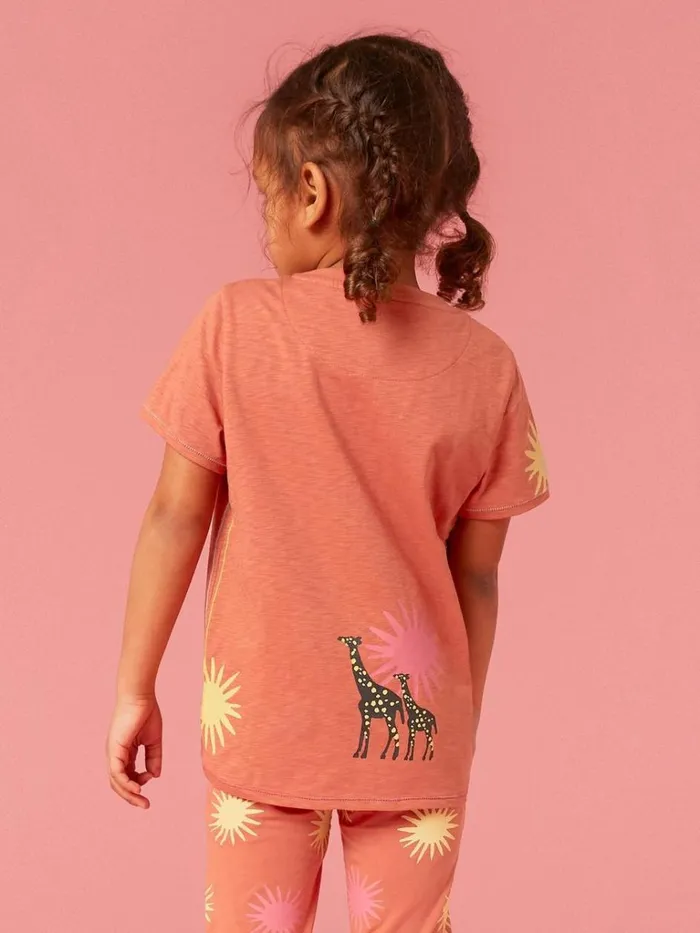 Kids TOPS White Stuff Esme Printed SS T Shirt Coral Multi