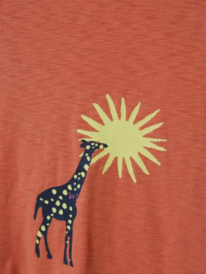 Kids TOPS White Stuff Esme Printed SS T Shirt Coral Multi