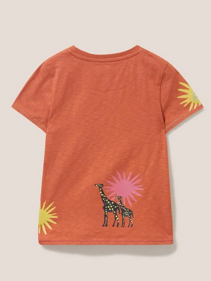 Kids TOPS White Stuff Esme Printed SS T Shirt Coral Multi