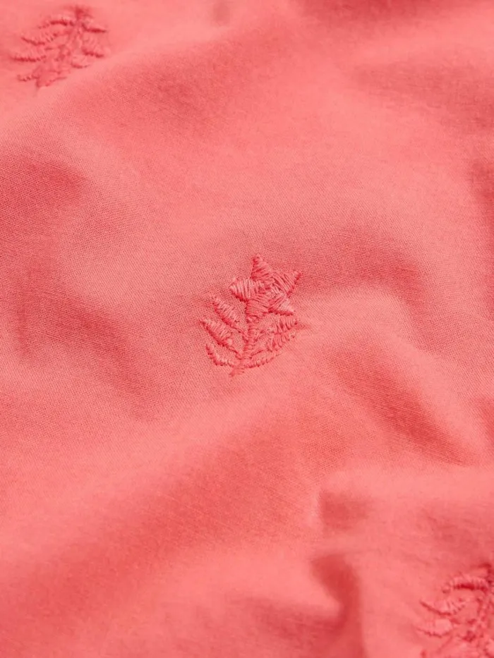 Kids TOPS White Stuff Tie Hem Tee Mid Coral