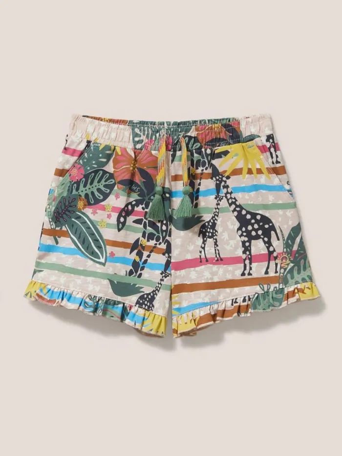 Kids TROUSERS and SHORTS White Stuff Renee Printed Frill Shorts Natural Multi Kids TROUSERS and SHORTS White Stuff Renee Printed Frill Shorts Natural Multi