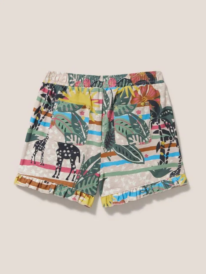 Kids TROUSERS and SHORTS White Stuff Renee Printed Frill Shorts Natural Multi Kids TROUSERS and SHORTS White Stuff Renee Printed Frill Shorts Natural Multi