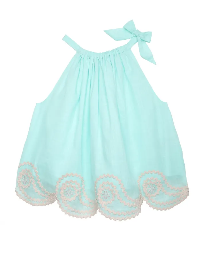 Kids Zimmermann Clothing Waverly Ric Rac Top Blue