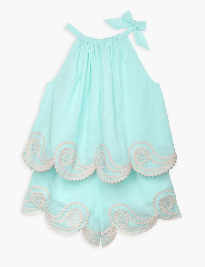 Kids Zimmermann Clothing Waverly Ric Rac Top Blue