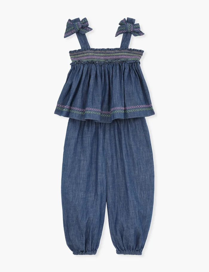 Kids Zimmermann Denim Tallow Denim Top Blue Lagoon