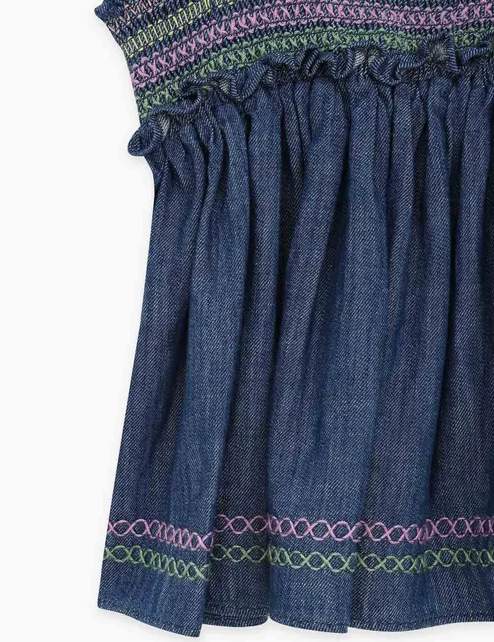 Kids Zimmermann Denim Tallow Denim Top Blue Lagoon