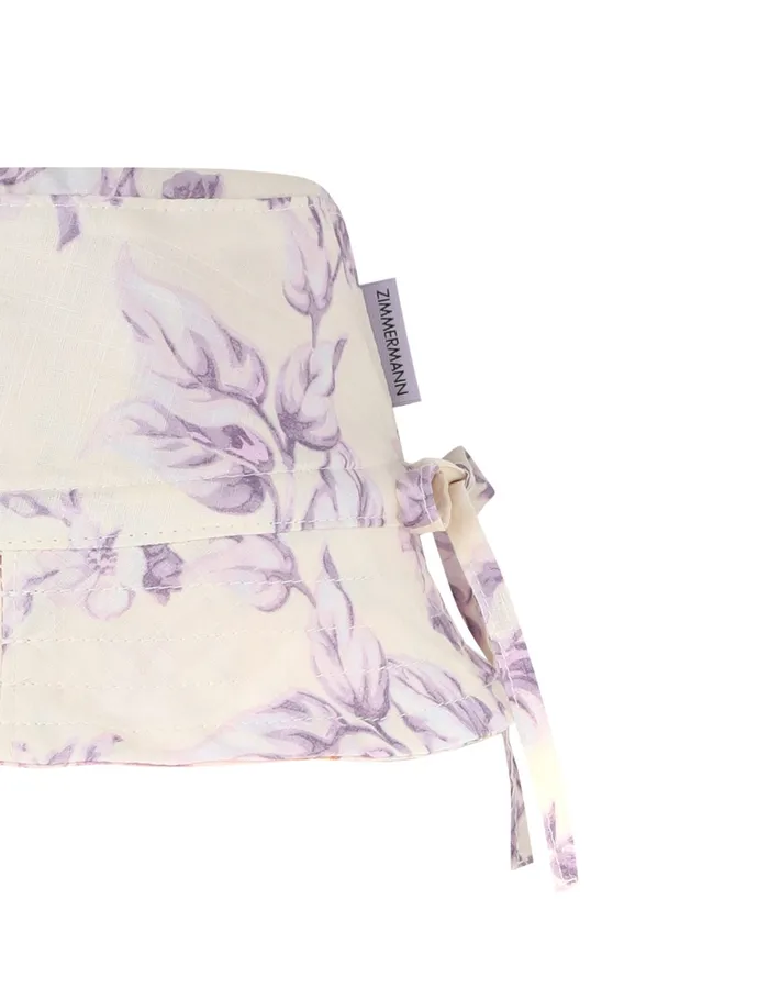 Kids Zimmermann Hats Kids Bucket Hat Yellowlilac Floral