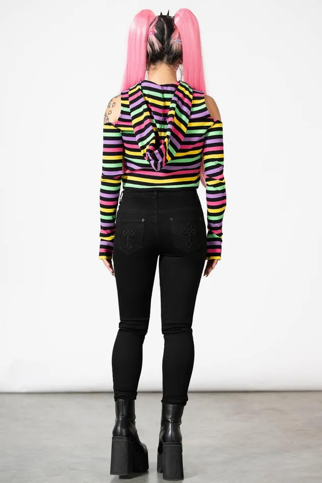 Killstar Crop Women Dazzle Daze Hooded Top