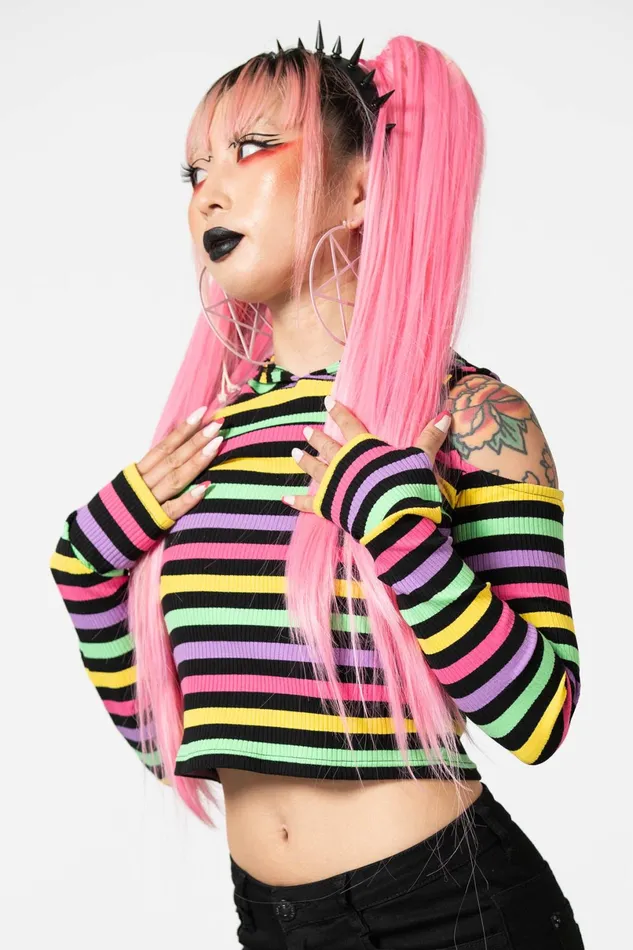 Killstar Crop Women Dazzle Daze Hooded Top