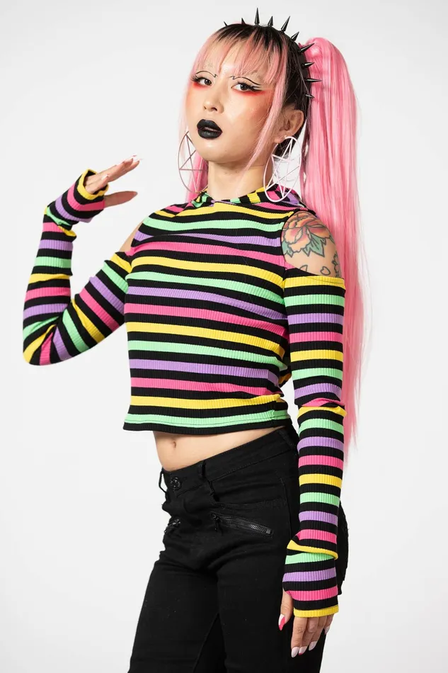 Killstar Crop Women Dazzle Daze Hooded Top