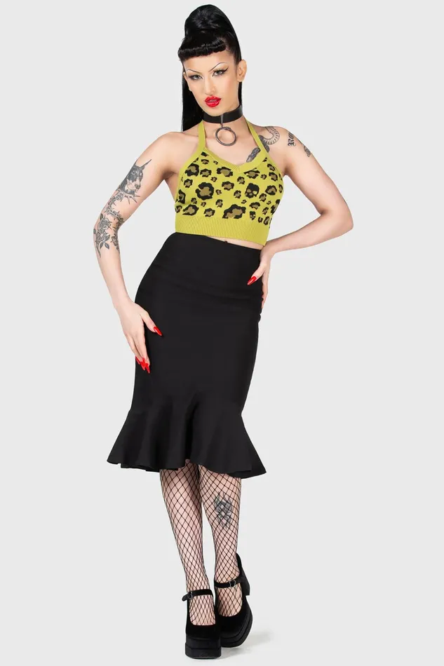 Killstar Crop Women Skulleo Halter Top